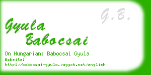 gyula babocsai business card